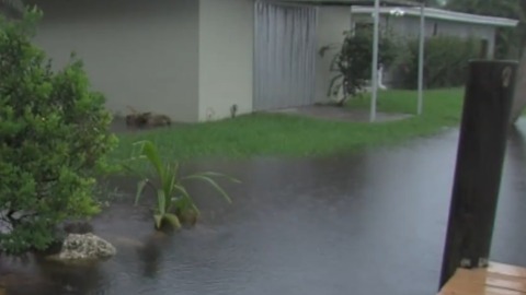 People concerned about heavy rain and high tides