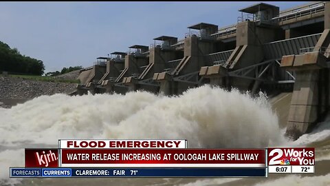 Water release increasing at Oologah Lake spillway