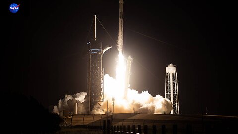 Liftoff in UHD of SpaceX Falcon 9 on CRS-10 Mission