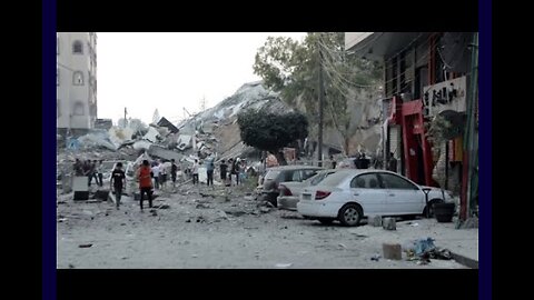 Israel-Hamas war: Gazans walk through rubble of their homes after Israeli airstike