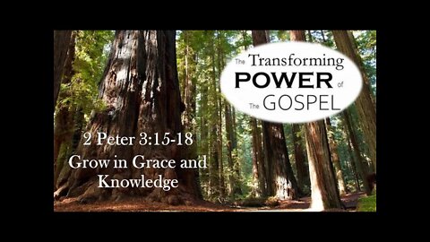 The Transforming Power of the Gospel--2 Peter 2:15-18, "Grow in Grace and Knowledge"