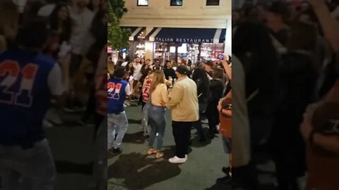 Fun in Downtown San Diego Gaslamp Quarter after a Padres Playoff Win 10/14/2022