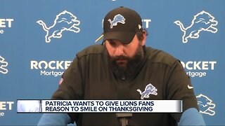 Matt Patricia wants to make Lions fans smile on Thanksgiving