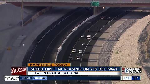 Speed limit increasing on 215 Beltway