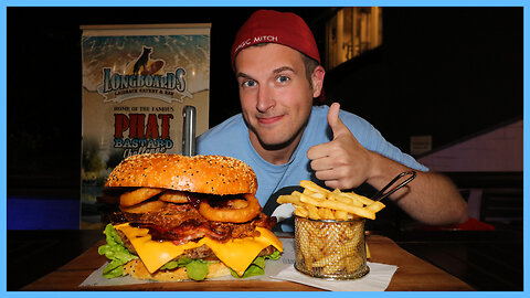 WIN $150 BAR TAB EATING THIS GIANT PHAT BASTARD BURGER FOOD EATING CHALLENGE!