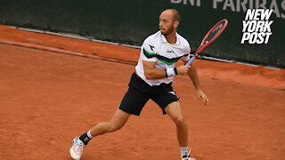 Tennis player Tim Puetz nearly blinds himself in freak racket accident during match