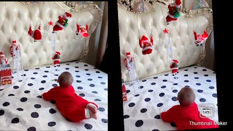 cute baby christmas toy play.2. funny video