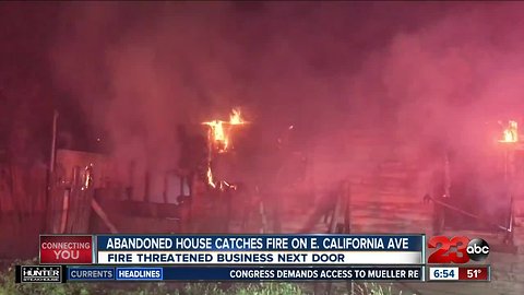 Abandoned house catches fire on East California Avenue