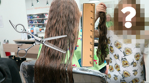 Kid cuts 16 inches off her Hair!!!