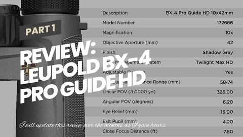 Review: Leupold BX-4 Pro Guide HD 10x42mm Binocular