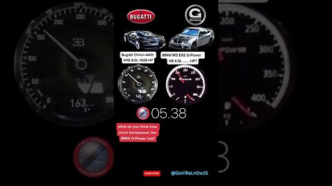 BMW M3 G Power Vs Bugatti Chiron