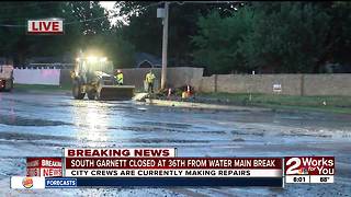 South Garnett shut down at 36th Street due to water main break