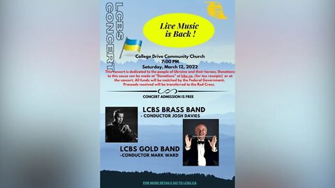 Lethbridge Community Band Society Hosting Fundraiser For Ukraine - March 9, 2022 - Micah Quinn