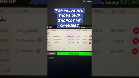 Broncos vs Chargers Showdown Top Value Plays Daily Fantasy Sports #nfldfs #nflpicks