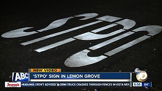 Stop sign on Lemon Grove street misspelled