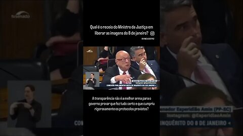 Qual é o receio do Ministro da Justiça em liberar as imagens do 8 de janeiro?