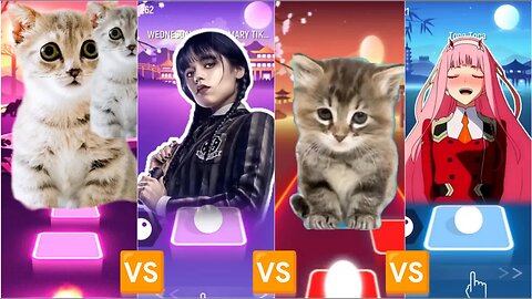 cat sing WEDNESDAY VS Wednesday VS cat sing flower VS Toca Toca | Tiles Hop