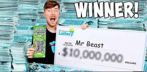 MrBeast Spent $100000 On Lottery Tickets & Won 🥳