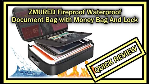 ZMURED Fireproof Waterproof Document Bag with Money Bag And Lock QUICK REVIEW