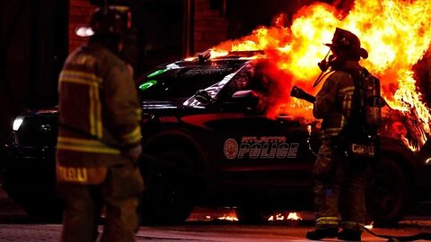 Six arrested after protesters riot, set police car on fire in Atlanta