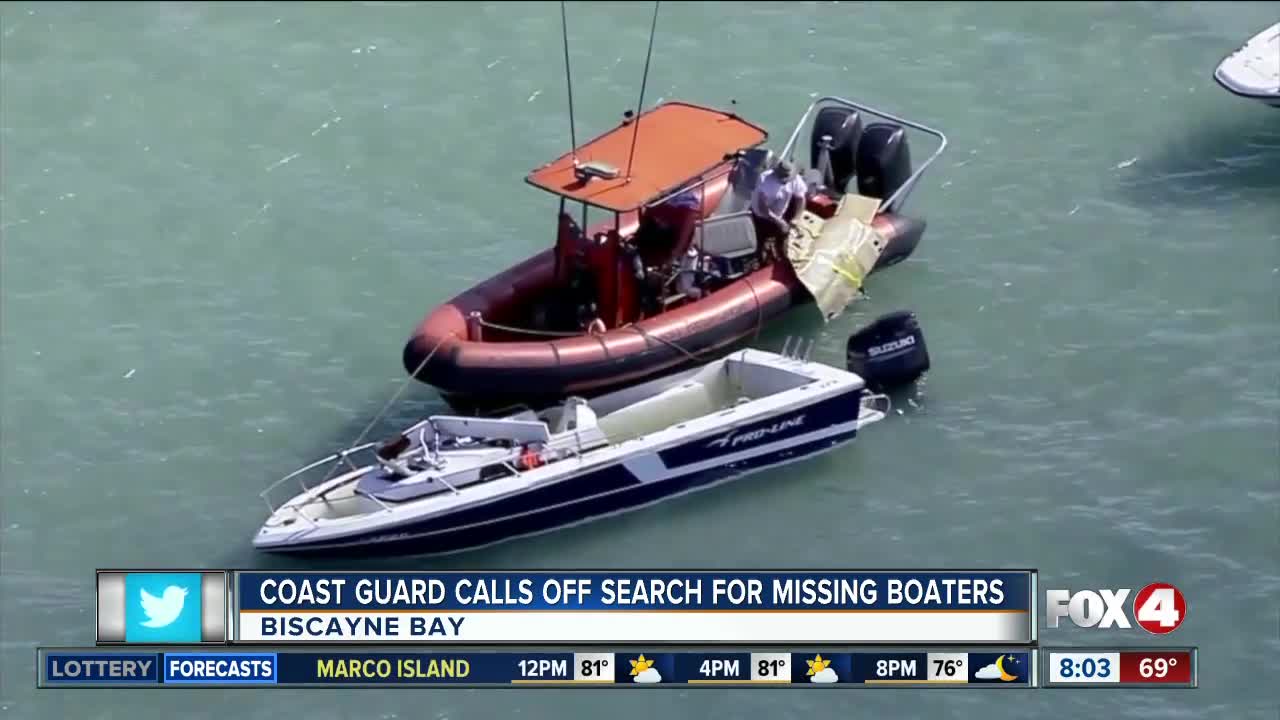 Coast Guard calls off search for missing boaters