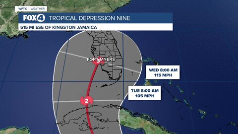 Tropical Depression 9 Strengthens