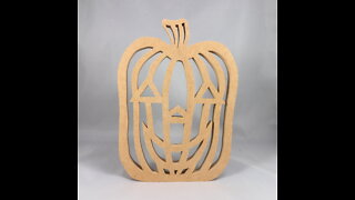 Jack-o-Lantern Cutout, Unpainted/Unfinished Handmade Fretwork Halloween Decoration Wall Door Hanging