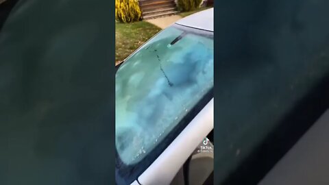 How to defrost a frosted windshield in seconds #cars #shorts #cleancar #supercars #lowrider