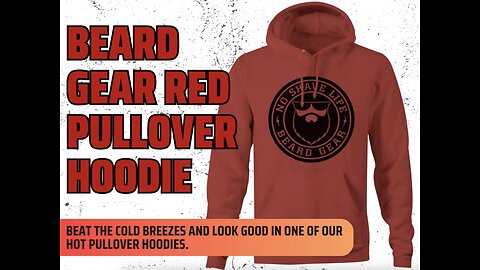 BEARD GEAR RED PULLOVER HOODIE