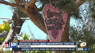 Decorated hearts bring neighborhood together