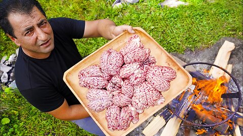 COOKING LAMB BRAINS | FRIED LAMBS' BRAIN RECIPE BY COOKING