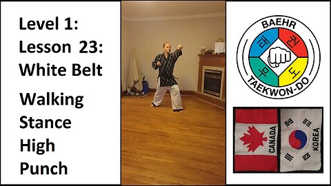 Baehr Taekwondo: 01-23: White Belt: Walking Stance - High Punch