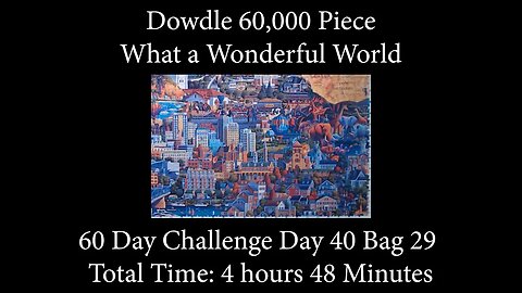 60,000 Piece Challenge What a Wonderful World Jigsaw Puzzle Time Lapse - Day 40 Bag 29!