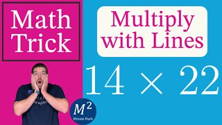 Multiply Two Numbers with Lines | 14x22 | Minute Math Tricks | Part 86 #shorts