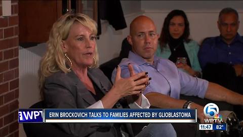 Environmental advocate Erin Brockovich, Rep. Brian Mast speak with Treasure Coast residents impacted by glioblastoma