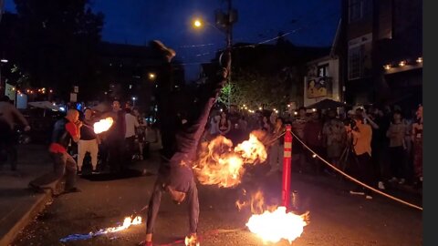 PSK Rope Dart on fire :: Pedestrian Sunday Kensington (may29,2022)