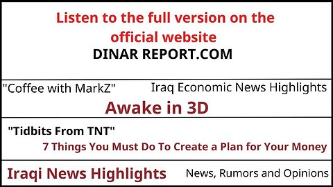 Sunday Morning Iraq Economic News Highlights 6-4-23