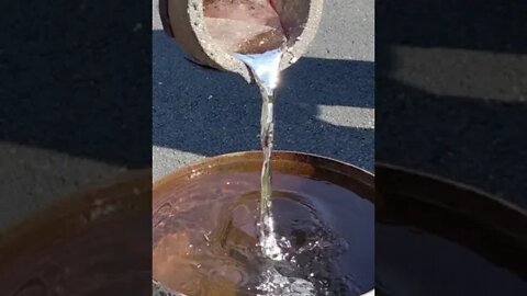 ASMR Pouring Molten Scrap Metal into water -Full video next week. #asmr #subscribe #scrap