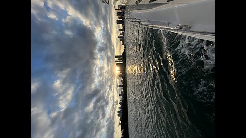 Yacht life Miami skyline at night