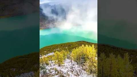 回到最初的抖音,用心记录美好生活。秋天的喀纳斯月亮湾真是美到让人窒息。新疆的秋天 最美风景 旅行