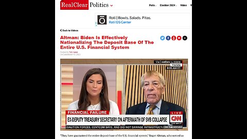 Altman: Biden Is Effectively Nationalizing The Deposit Base Of The Entire U.S. Financial System