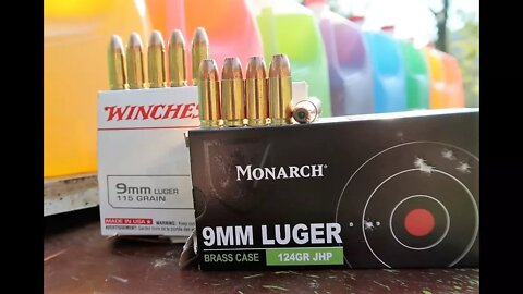 9MM FMJ vs 9MM HOLLOWPOINT - HOW MANY MILK JUGS???