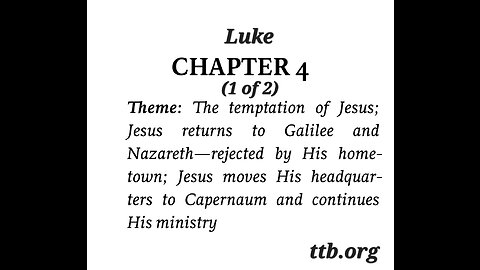 Luke Chapter 4 (Bible Study) (1 of 2)