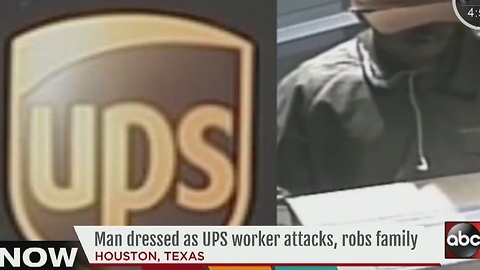 Man dressed as UPS worker attacks, robs family