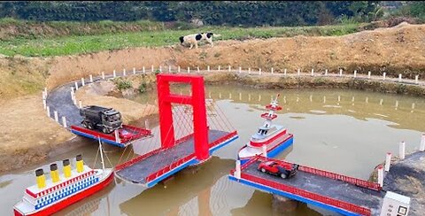 Construction of the Modern swing bridge construction ساخت پُل گردون متحرک