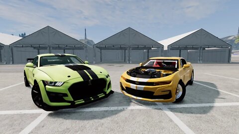 SHLEBY GT500 MUSTANG VS COPO CAMARO DRAG RACE