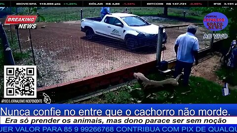 Atenção Nunca confie no entre que o cachorro não morde.