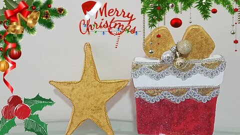 Como hacer una caja de regalo y una estrella Navideñas en yeso