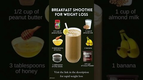 Smoothie Breakfast Recipe For Fast Weight Loss | Smoothie To Help Lose Weight #Shorts