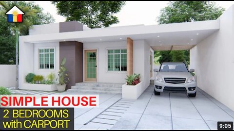 SMALL HOUSE WITH 2 BEDROOMS AND CARPORT / SIMPLE HOUSE DESIGN